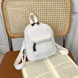 Ciing Fashion Women Mini Backpack Solid Color Corduroy Small Backpacks Simple Casual Student Bookbags Traveling Backpacks