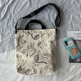 Ciing Women Canvas Shoulder Bag Ladies Casual Handbag Tote Bag Book Key Phone Large Capacity Cotton Reusable Shopping Beach Bag