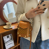 Ciing Retro Small Square Messenger Bags for Women Fashion PU Leather Pearl Chain Top-Handle Bags Casual Female Shoulder Bags Handbags