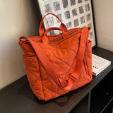 Ciing Casual Plaid Women's Tote Bags Handbags Solid Color Ladies Top Handle Shoulder Bag Large Capacity Fashion Female Crossbody Bags