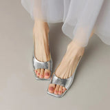 Ciing Open Toe Mid Heels Shoes Sandals Women Slides New Summer Brand Pumps Shoes Party Designer Dress Women Slippers Zapatillas