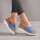 Ciing Casual Beach Platform Slippers Women Summer Thick Sole Wedges Sandals Woman Plus Size 42 Non-Slip Open Toe Wedge Shoes