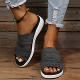 Ciing Women Open Toe Casual Slippers  Breathable Outdoor Beach Platform Sandals Plus Size Solid Color Wedges Shoes Sandalias