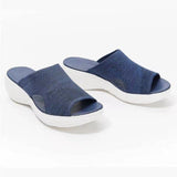 Ciing Women Open Toe Casual Slippers  Breathable Outdoor Beach Platform Sandals Plus Size Solid Color Wedges Shoes Sandalias