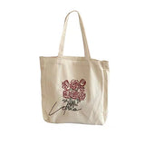 Ciing Women Canvas Shoulder Bag Rose Printing Ladies Casual Handbag Tote Bag Large Capacity Cotton Reusable Shopping Beach Bag