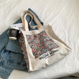 Ciing Simple Canvas Female Shoulder Bag William Morris Vintage Oil Painting Zipper Books Handbag Large Tote For Women's Shopping Bag