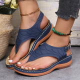 Ciing Summer Women Strap Sandals Women's Flats Open Toe Solid Casual Shoes Rome Wedges Thong Sandals Sexy Ladies Shoes