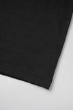 Ciing - Black Sweet Daily Print Patchwork O Neck T-Shirts