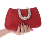 Ciing Luxy Moon women crystal U Diamond clasp clutch bags glitter silver evening bags gold clutch party purse woman handbag