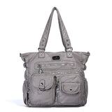 Ciing Multi Pocket Luxury Soft PU Leather Shoulder Bags for Women Large Capacity Shopping Crossbody Hobo Bags European Tote Handbag