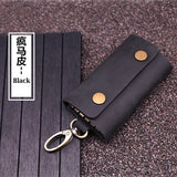 Ciing Handmade Genuine Leather Key Wallet Men Holder Keychain Pouch Purse Zipper Designer Housekeeper Car Small Key Case Keys Pouch