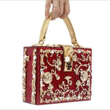 Ciing Women Box Acrylic Handbag Brand Designer Metal Flower Small Shoulder Bag Female Evening Wedding Party Clutch Purse Two Straps