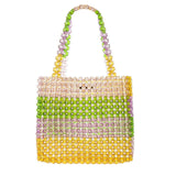 Ciing Luxury Pure Hand-woven Beaded Bucket Bag New Fashion Pearl Beaded Woven Shoulder Messenger Bag Handbags Women Family