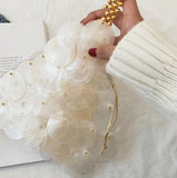 Ciing NEW shell bags for women luxury evening sequins handbags lady mini chain shoulder bag designer girl pearl pendant crossbody bag