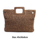 Ciing Vintage Bohemian Straw Bag for Women Summer Large Capacity Beach Handbags Rattan Handmade Kintted Travel Bags Bolsas Mujer