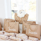 Ciing Personalized Wedding Mrs Burlap Tote Bag Bridal Party Retro Beach Bag Bridesmaid Custom Jute Tote Bag Literary Simple Gift
