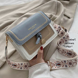 Ciing Contrast color Leather Crossbody Bags For Women Travel Handbag Fashion Simple Shoulder Messenger Bag Ladies Cross Body Bag