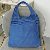 Ciing Retro Hollow Women Shoulder Bag Simple Casual Knitted Female Handbag Large Capacity Summer Beach Bag Vest Bag