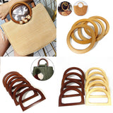 Round Handcrafted Wooden Handle Bag Handle Bag Accessory  Wooden Root Handle Wooden Circle Handle Environmental