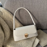 Ciing Solid Color PU Leather Handbags For Women Shoulder Bag Female Small Elegant Totes Lady Handbag Luxury Hand Bag